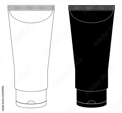 Packing Black White Tubes For Cosmetics Isolated On White Background vector eps 10