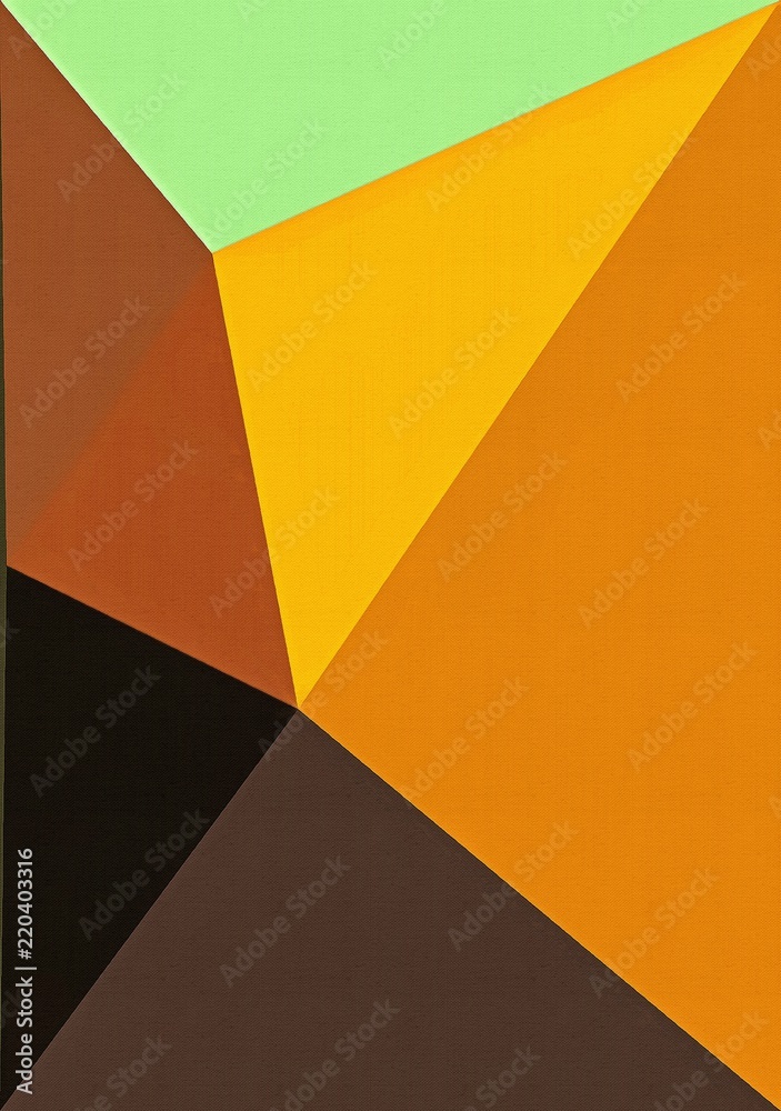 Fototapeta premium Polygonal drawing on canvas. Abstract geometric modern art. Triangles texture background.