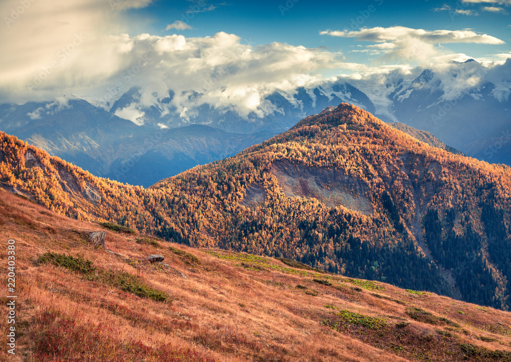Obraz premium Colorful slopes in the Caucasus mountains.