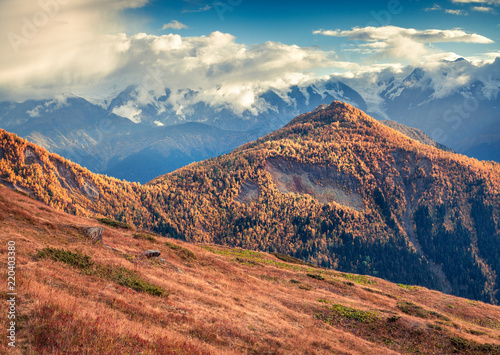 Colorful slopes in the Caucasus mountains.