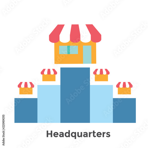 Franchise Icon Set with Home Office, corporate Headquarters and Franchisee Icon Images