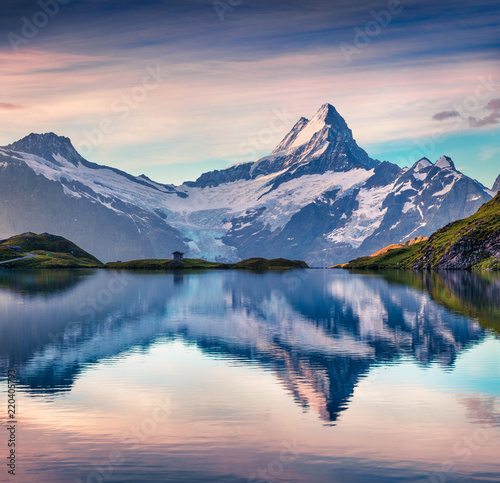 Schreckhorn mountain reflected in Bachalpsee lake © Andrew Mayovskyy