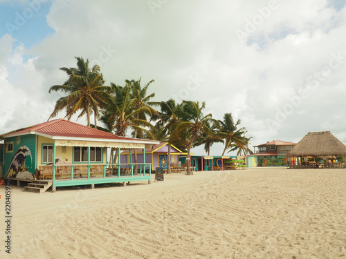 Beach houses at Caye Caulker, Belize