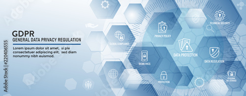 GDPR and Privacy Policy Web Banner Header and Background