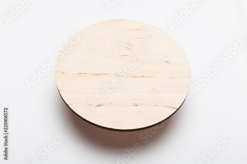 Round beer coaster blank for design, empty pad, plate.