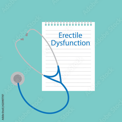 Erectile dysfunction written in a notebook- vector illustration