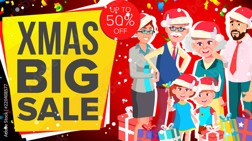 Christmas Sale Banner Vector. Sale Background. Big Offer. Illustration