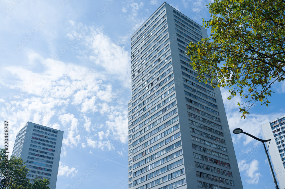 Skyscraper with greenery around Skyscraper with greenery around