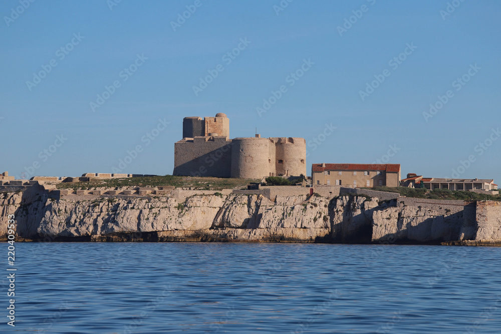 Castle If against Mediterranean coast of Marseille, Provence, France