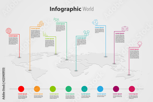 world map element infographic , infochart business information icon