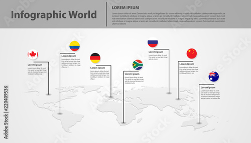 world map element  infographic , infochart business information icon