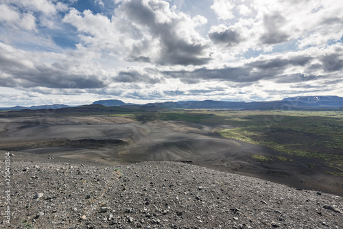 Hverfjall view from Vulcano in Myvatn Iceland