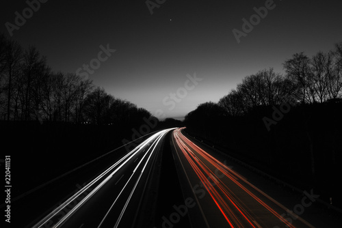 german autobahn at night