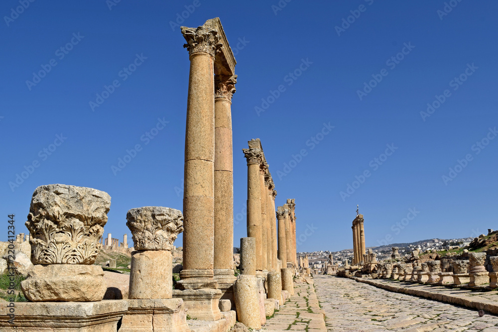 Roman Ruins of Jerash , Ancient Roman city of Gerasa of Antiquity , modern Jerash, Jordan