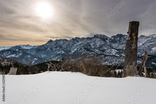 Totes Gebirge dead mountains in Austria, view from Kasberg at sunset photo