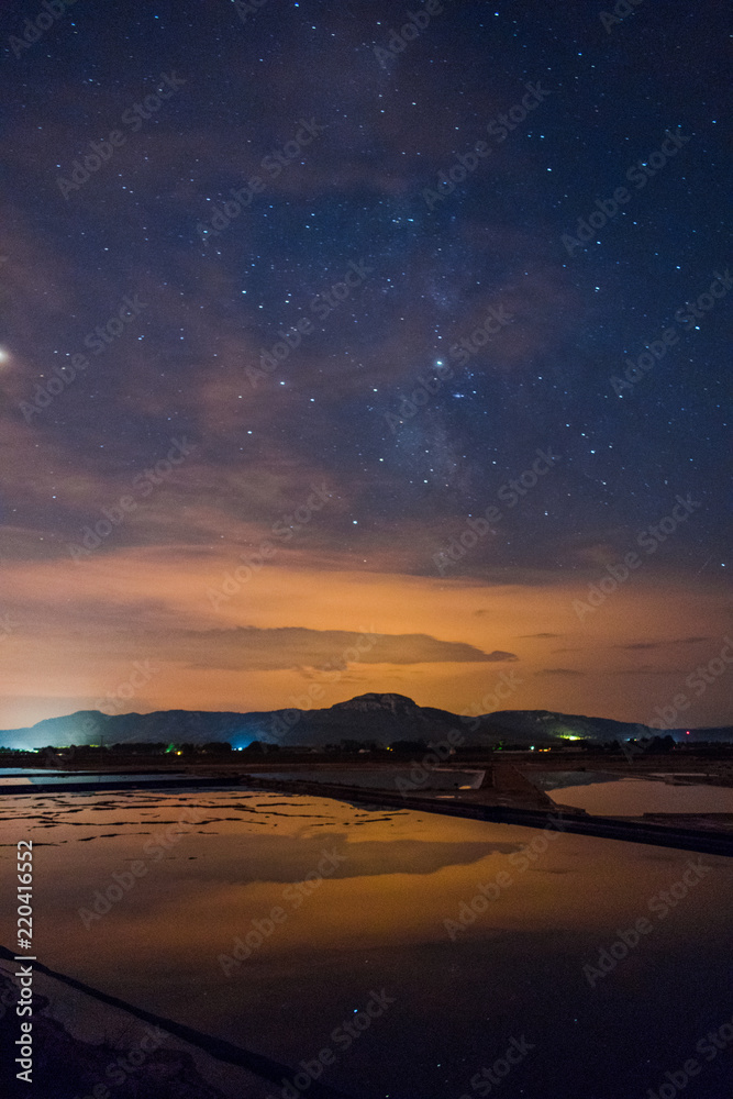 Reflected starry sky
