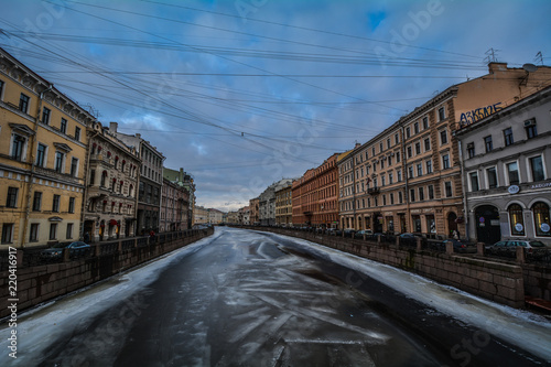 Frozen river, St.Petersburg