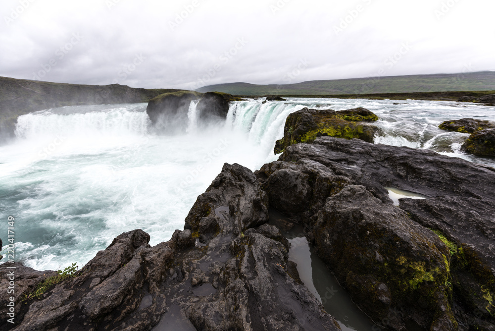 Goðafoss godafoss big waterfall in iceland, top sight in iceland