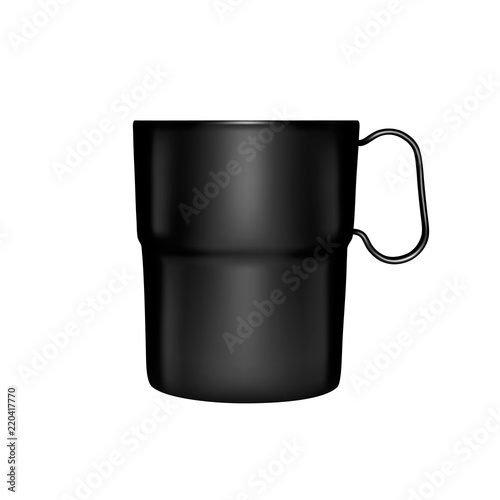 Plastic mug in vector on white background.A glass in a vector made of plastic.