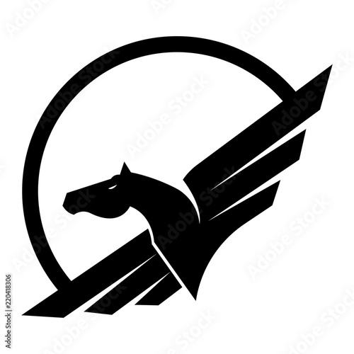 Pegasus horse logo vector.