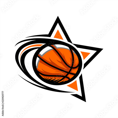 Basketball Swoosh Star Logo 04