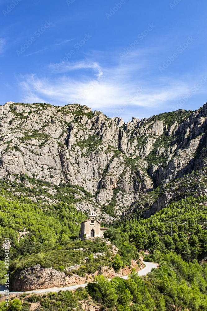 Small hermitage on the middle of the mountain of Montserrat