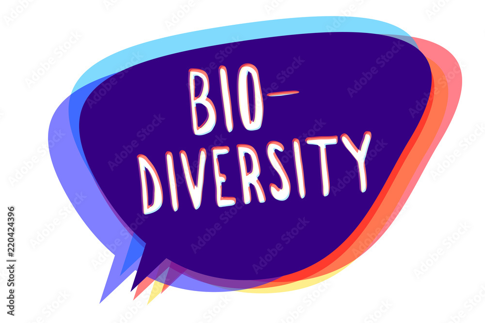 Conceptual hand writing showing Bio Diversity. Business photo text Variety of Life Organisms Marine Fauna Ecosystem Habitat Speech bubble idea message reminder shadows important intention Conceptual hand writing showing Bio Diversity. Business photo text Variety of Life Organisms Marine Fauna Ecosystem Habitat Speech bubble idea message reminder shadows important intention