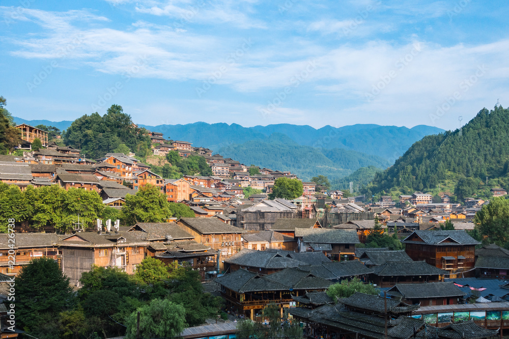 Qian Hu Miao Zhai Daytime Village Landscape, Ancient Chinese Cultural Location