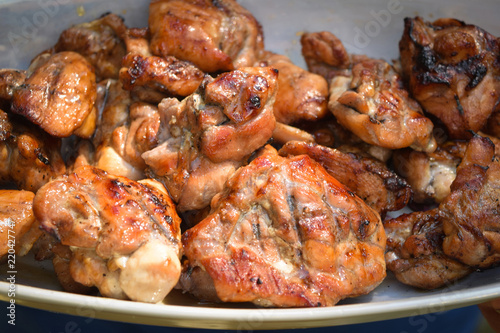    Fried meat,  barbecue,  close-up