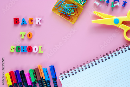 School supplies with notebo...