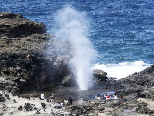 A View of Nakalele Point Blowhole, Maui, Hawaii photo