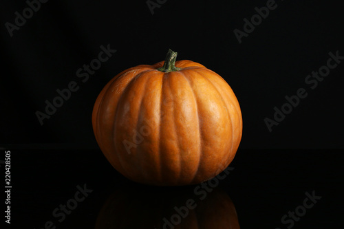 Pumpkin on a dark background, chelow. Copy space. photo