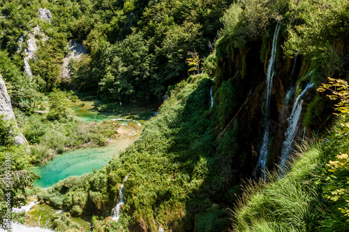 Lake with waterfall