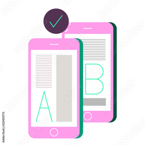 AB testing flat illustration