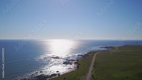 Aerial footage of the Piedra's Blancas State Marine Reserve in San Simeon California USA photo