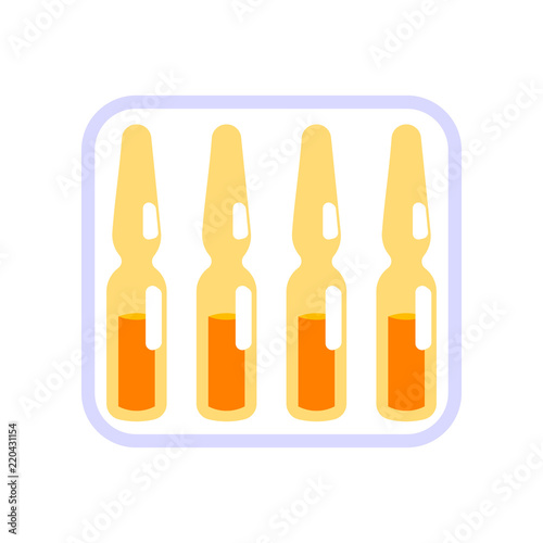 Ampoule icon isolated on white. Vector illustration