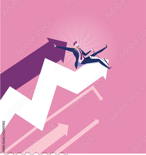 Businessmen rodeo chart - Stock Market concept vector