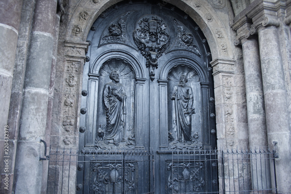 Roman Catholic church's door in QUITO