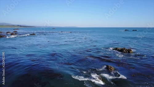 Aerial footage of the Piedra's Blancas State Marine Reserve in San Simeon California USA photo