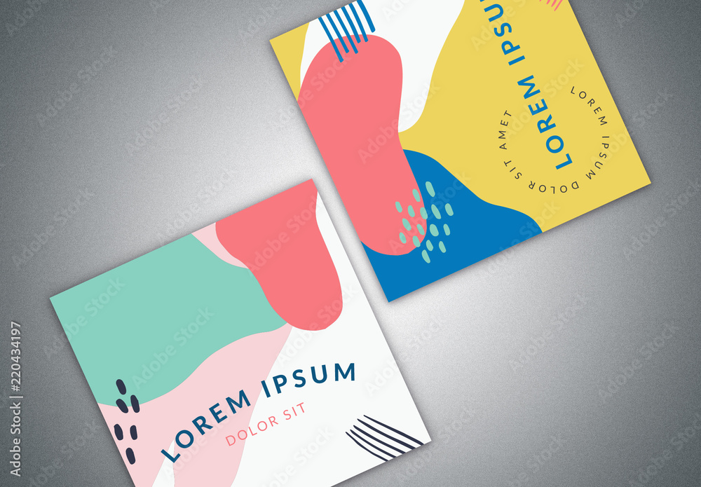 Social media post layout with abstract elements Stock Template | Adobe ...