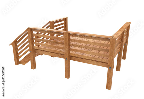 Wallpaper Mural 3D render of simple terrace or balcony wirh stairs. Isolated on white background. Torontodigital.ca