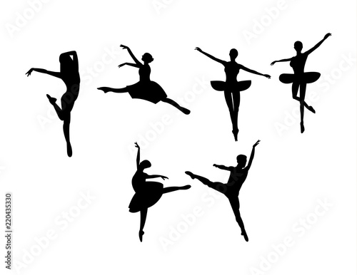 Ballet dancer silhouettes