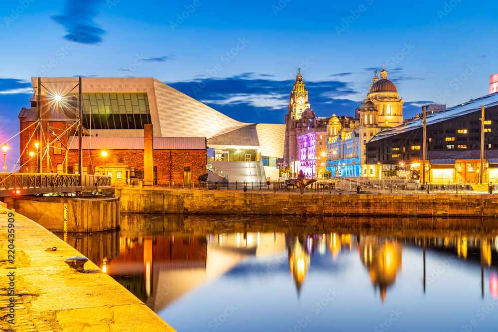 Liverpool Skyline Pier head sunset