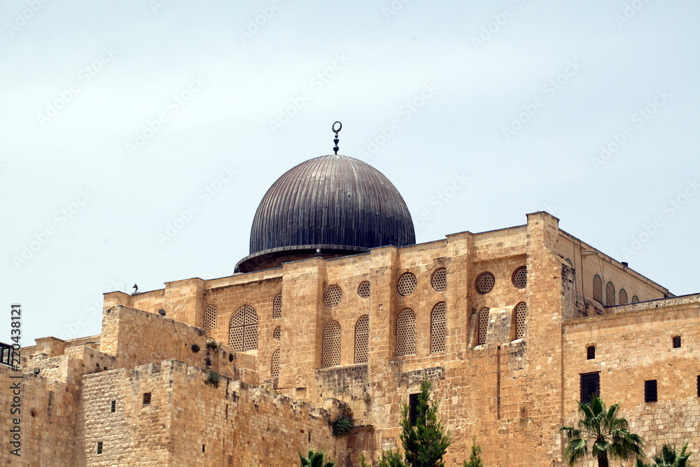 View of the Dome of the Holy Sepulcher on the Temple Mount in Jerusalem Israel
