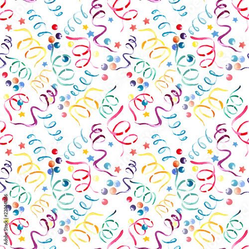 Abstract beautiful artistic tender multicolor lovely holiday new year celebrated winter serpentine pattern watercolor hand illustration. Perfect for textile, wallpapers, and backgrounds