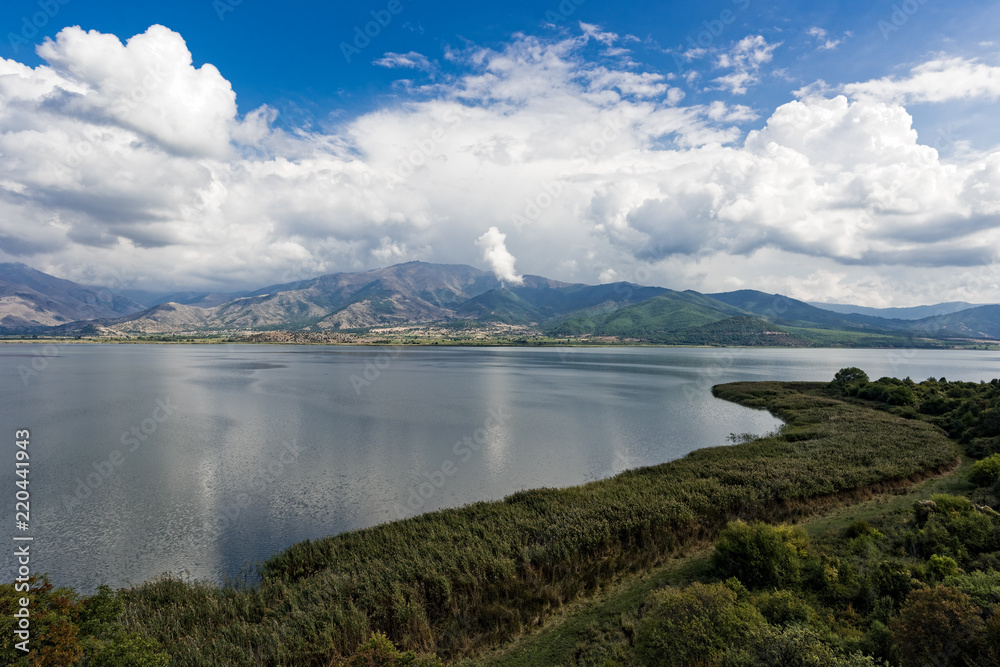 Landscape at the Mikri (Small) Prespa Lake in northern Greece