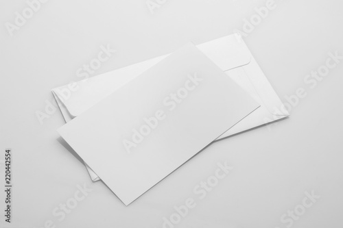 Blank White Envelope Mockup with an Invitation Card