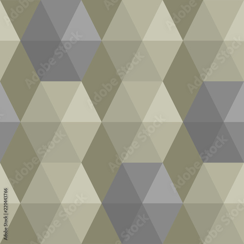 Light seamless pattern of dirty shades. Triangles and hexagons