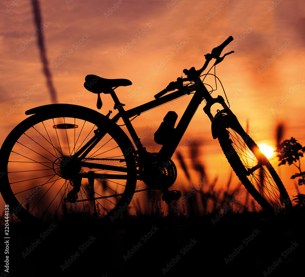 bike on sunset