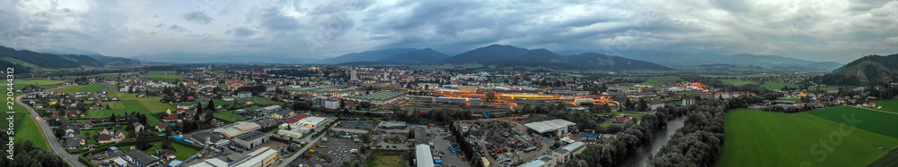 Drone view on the Austrian city Knittelfeld